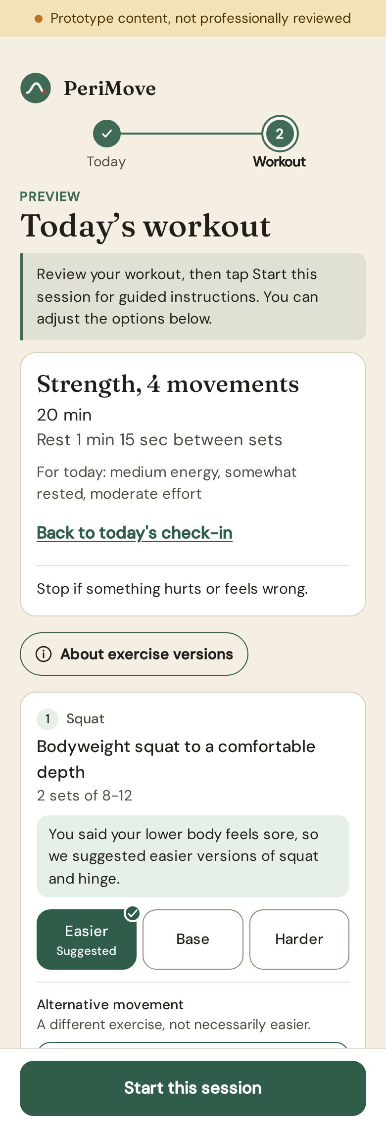 Review suggested versions and change available choices. Extended page view.