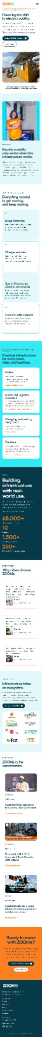 Full-page view of the ZOOMe homepage on a phone
